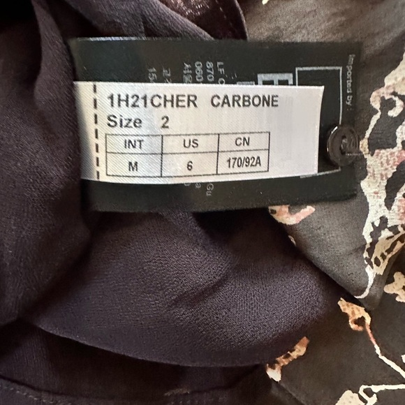 ba&sh Cherry Printed Midi Dress Carbone Size 6 - Picture 5 of 7